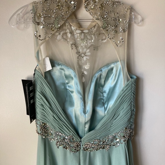 Metallic Sage Prom Dress - Picture 4 of 8